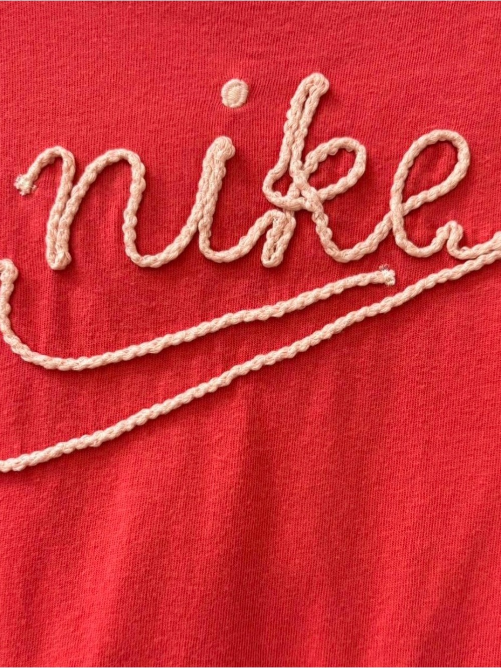 Nike Red Tee with Cream Rope Logo